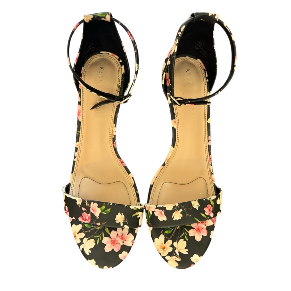NWOT Kelly & Katie Black Floral Heels “Kirstie” - Picture 2 of 13
